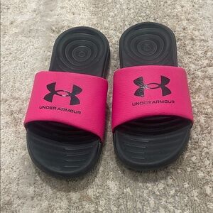 Under Armour Kids Slide Sandals - Pink and Black